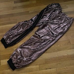Pam&Gela sequin joggers size L NWT